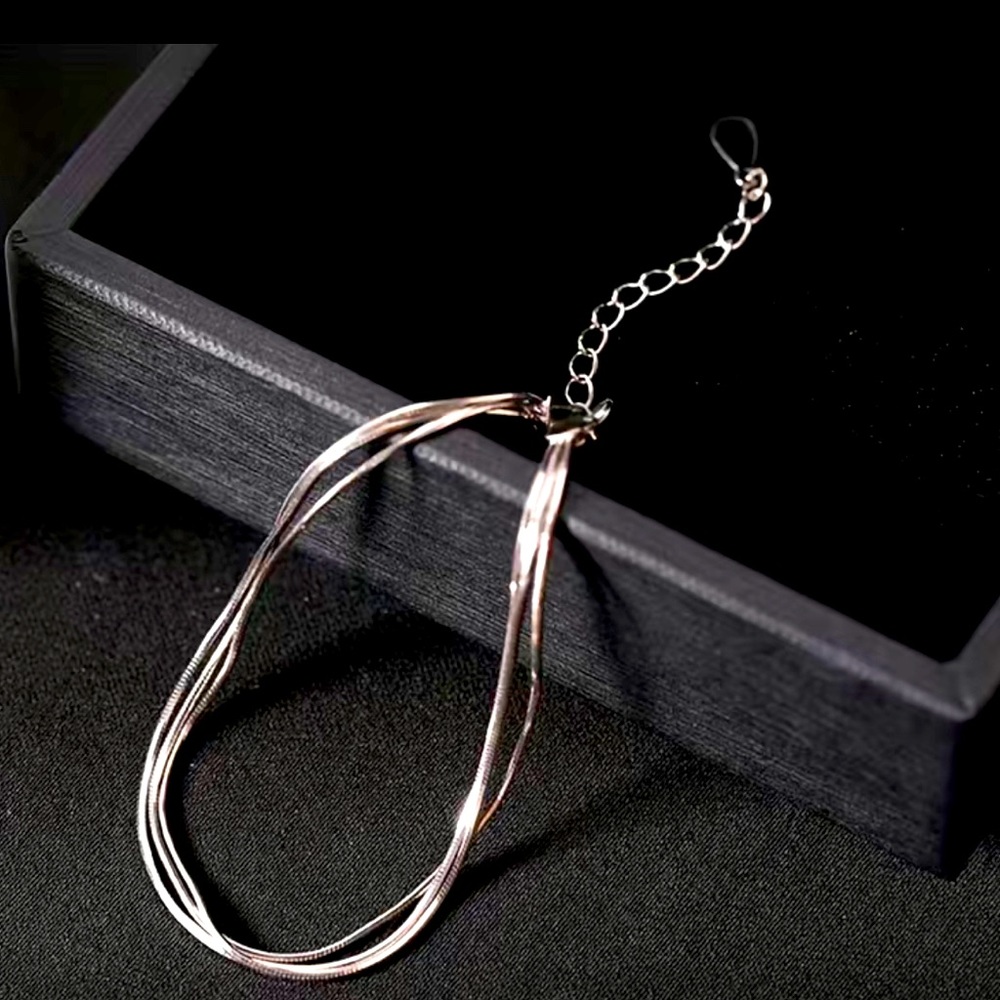 Gorgeous 925 Sterling Silver Korean Fashion Simple Layer Bracelets
